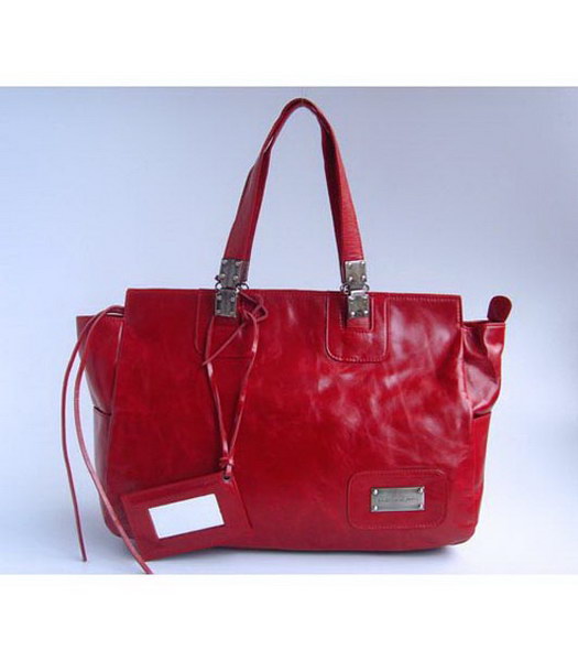 Balenciaga metallica Tote_Red pelle